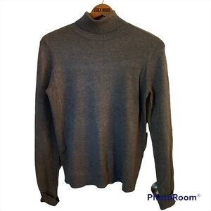 JOSEPH A. Silver Metallic Turtleneck Top Petite Small